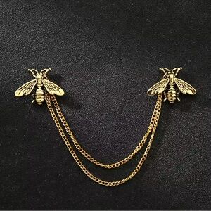 Men’s Bee Vintage style Brooch Pins Chain Bee brooch